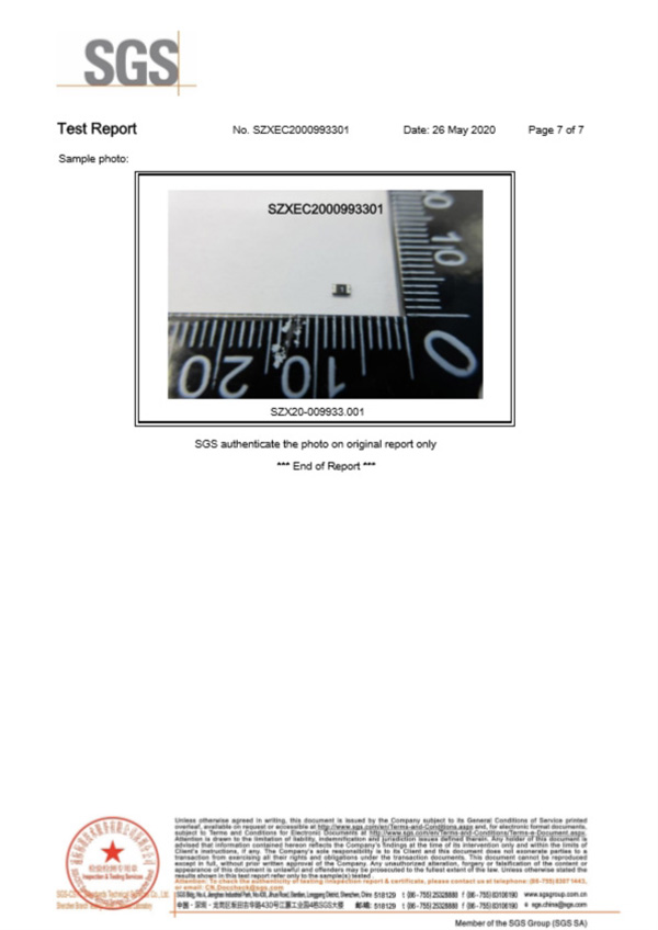 貼片自恢復保險絲SGS認證報告7